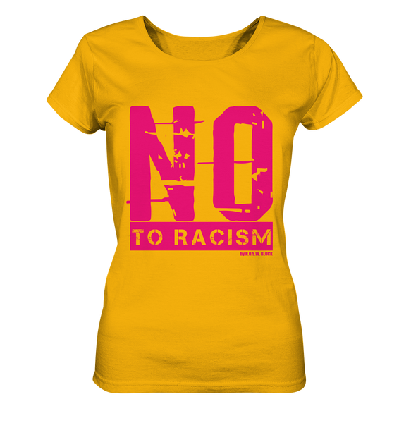 N.O.S.W. BLOCK Gegen Rechts Shirt "NO TO RACISM" Damen Organic T-Shirt gelb