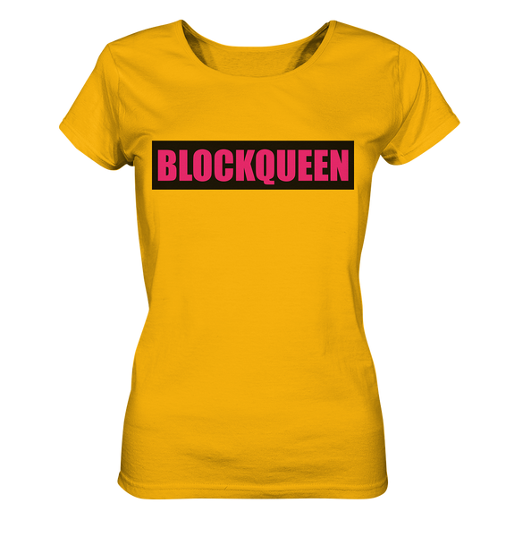 N.O.S.W. BLOCK Fanblock Shirt "BLOCKQUEEN" Damen Organic T-Shirt gelb