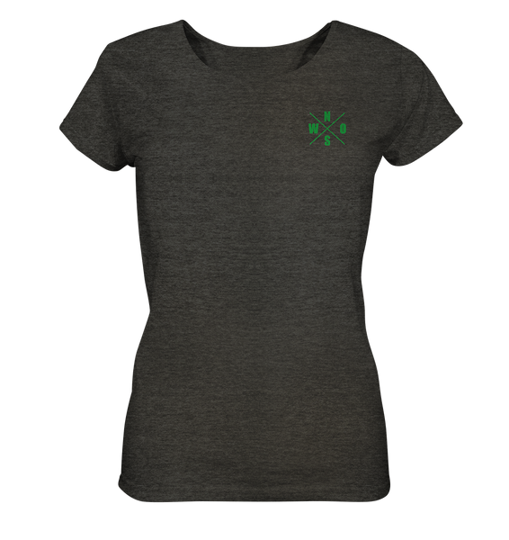 N.O.S.W. BLOCK Shirt "ICON GREEN" Girls Organic Rundhals T-Shirt dark heather grey