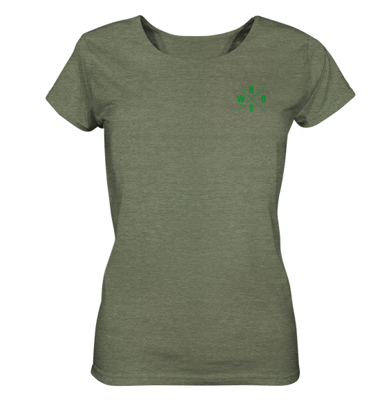 N.O.S.W. BLOCK Shirt "ICON GREEN" Girls Organic Rundhals T-Shirt creme heather khaki