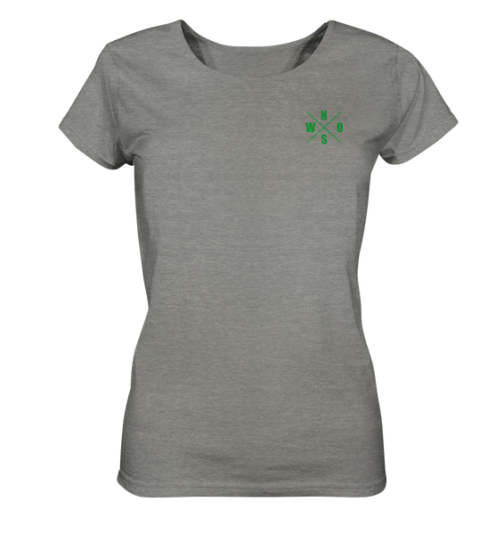 N.O.S.W. BLOCK Shirt "ICON GREEN" Girls Organic Rundhals T-Shirt mid heather grey