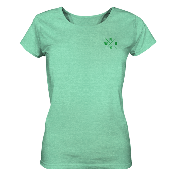 N.O.S.W. BLOCK Shirt "ICON GREEN" Girls Organic Rundhals T-Shirt mid heather green