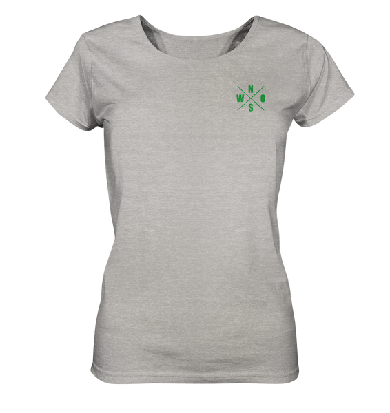 N.O.S.W. BLOCK Shirt "ICON GREEN" Girls Organic Rundhals T-Shirt heather grey