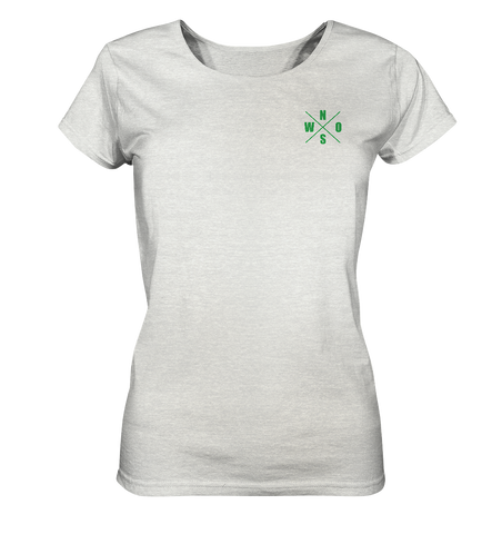 N.O.S.W. BLOCK Shirt "ICON GREEN" Girls Organic Rundhals T-Shirt creme heather grey
