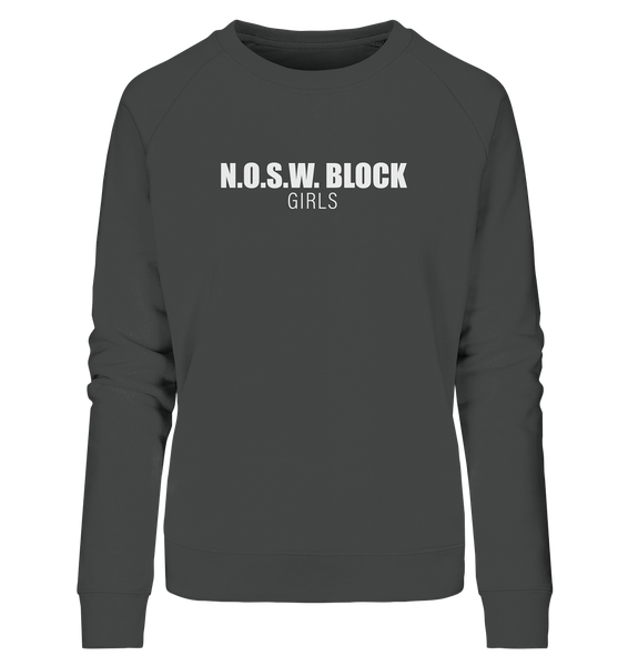 N.O.S.W. BLOCK Sweater "N.O.S.W. BLOCK GIRLS" Girls Organic Sweatshirt anthrazit