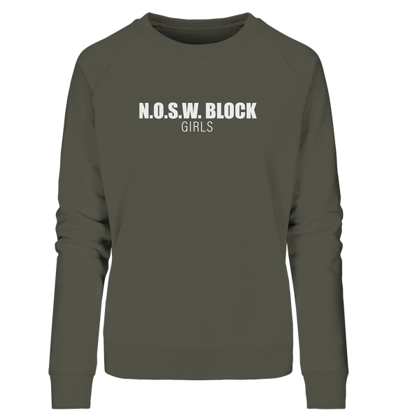 N.O.S.W. BLOCK Sweater "N.O.S.W. BLOCK GIRLS" Girls Organic Sweatshirt khaki