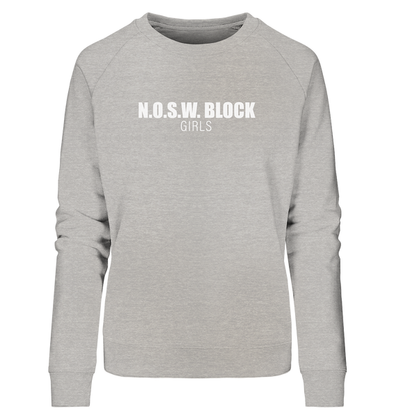 N.O.S.W. BLOCK Sweater "N.O.S.W. BLOCK GIRLS" Girls Organic Sweatshirt heather grey