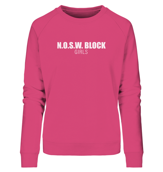 N.O.S.W. BLOCK Sweater "N.O.S.W. BLOCK GIRLS" Girls Organic Sweatshirt cotton pink