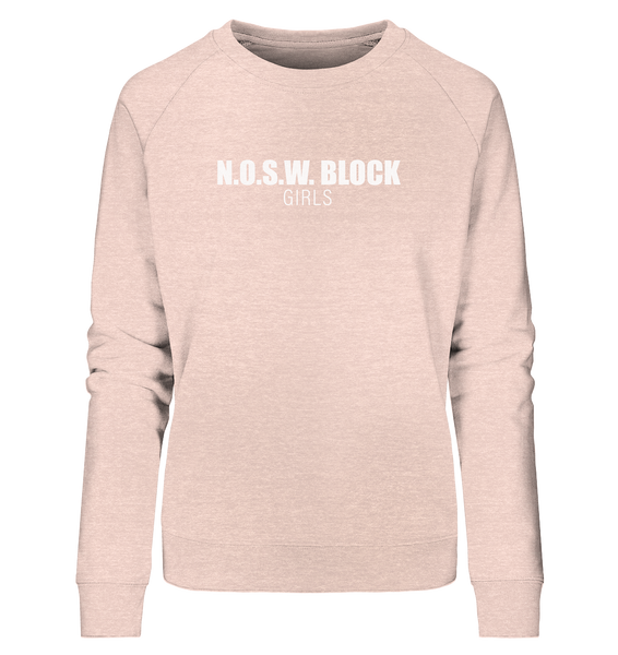 N.O.S.W. BLOCK Sweater "N.O.S.W. BLOCK GIRLS" Girls Organic Sweatshirt creme heather pink