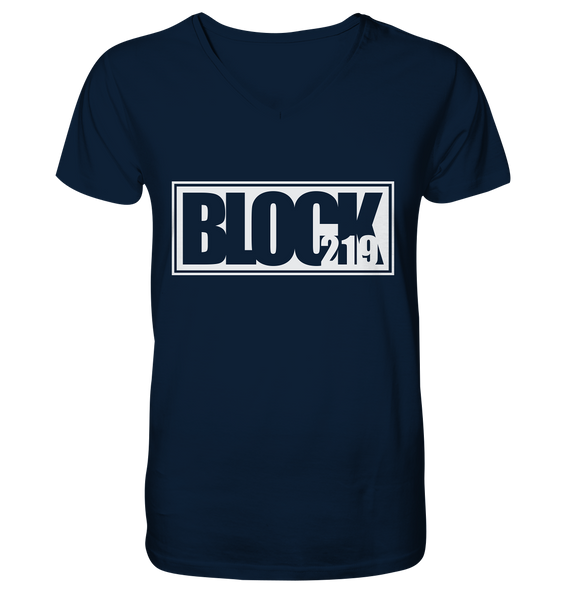 N.O.S.W. BLOCK Shirt "BLOCK219" Männer Organic V-Neck T-Shirt navy