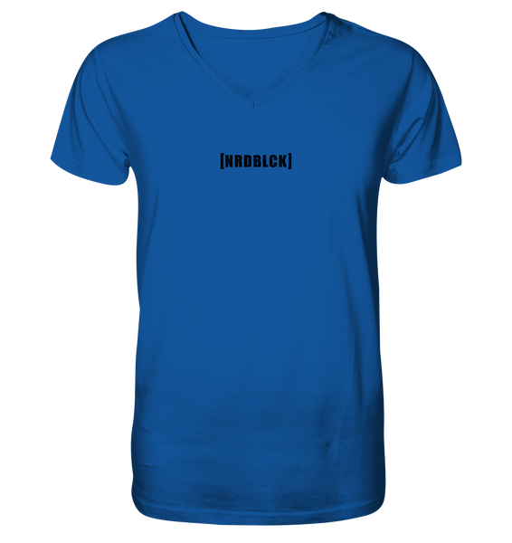 N.O.S.W. BLOCK Fanblock Shirt "[NRDBLCK]" Männer Organic V-Neck T-Shirt blau