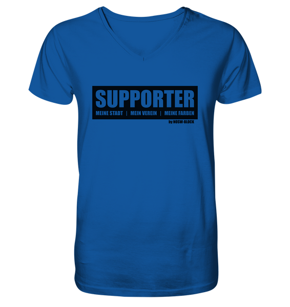 SUPPORTER Shirt "MEINE STADT | MEIN VEREIN | MEINE FARBEN" Männer Organic V-Neck T-Shirt blau
