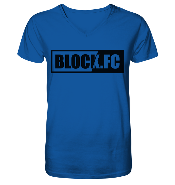 N.O.S.W. BLOCK Shirt "BLOCK.FC" Männer Organic V-Neck T-Shirt (85% Bio-Baumwolle, 15% recyceltes Polyester) - N.O.S.W. BLOCK