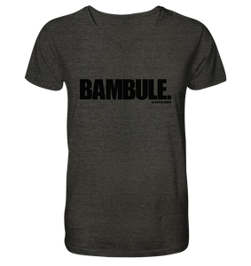 N.O.S.W. BLOCK Fanblock Shirt "BAMBULE." Männer Organic V-Neck T-Shirt dark heather grau