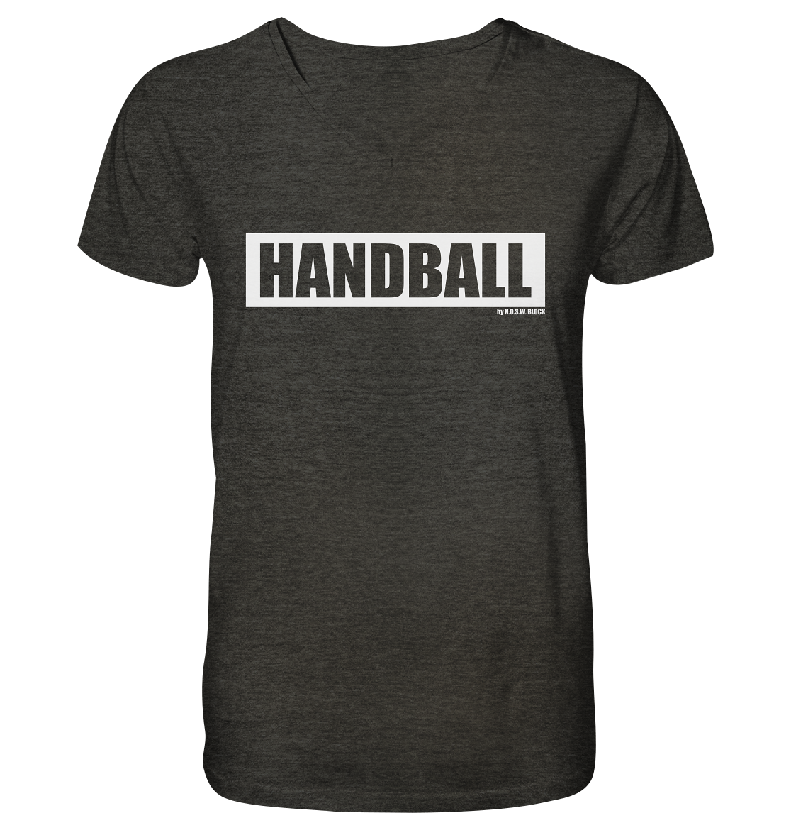 N.O.S.W. BLOCK Teamsport Shirt "HANDBALL" Männer Organic T-Shirt dark heather grau