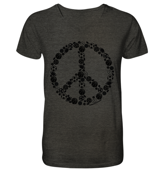 N.O.S.W. BLOCK Shirt "SPORTS FOR PEACE" Männer Organic T-Shirt dark heather grau