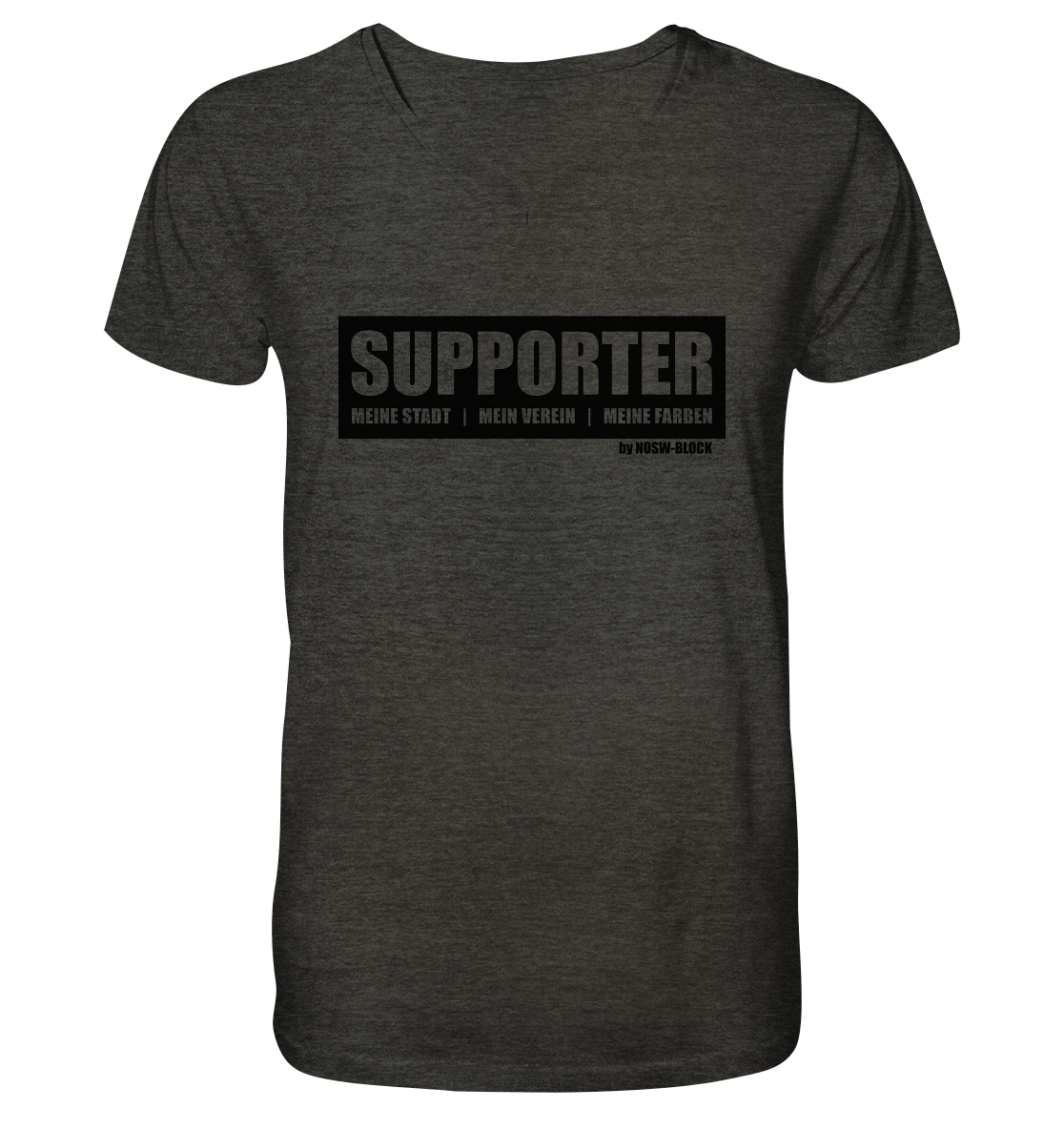 SUPPORTER Shirt "MEINE STADT | MEIN VEREIN | MEINE FARBEN" Männer Organic V-Neck T-Shirt dark heather grau
