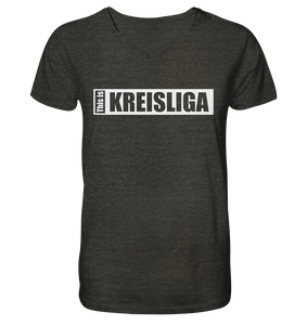 N.O.S.W. BLOCK Teamsport Shirt "THIS IS KREISLIGA" Männer Organic V-Neck T-Shirt dark heather grey