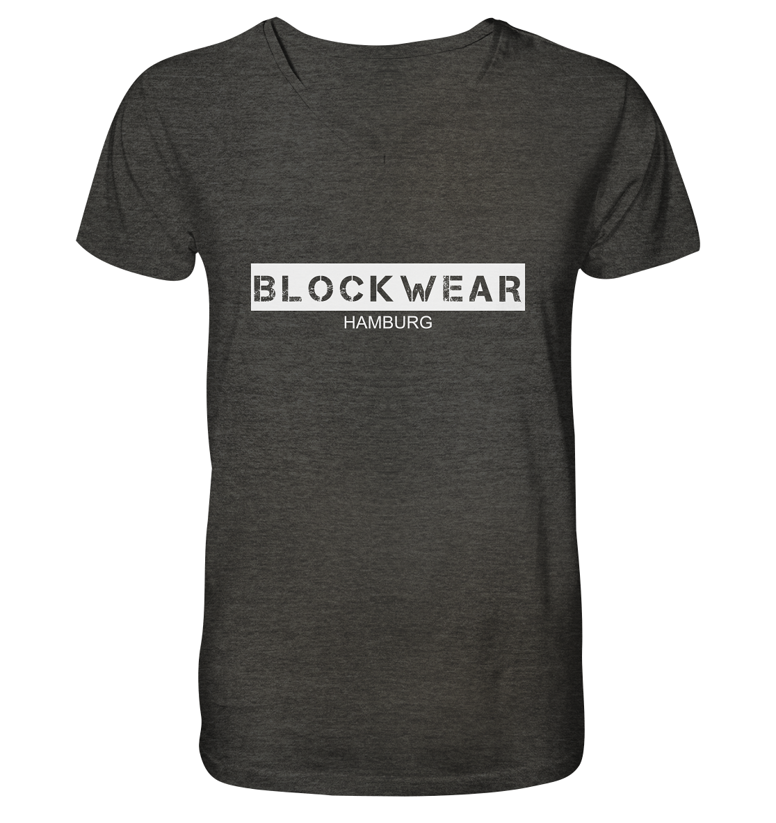 N.O.S.W. BLOCK Shirt "BLOCKWEAR HAMBURG" Männer Organic V-Neck Shirt dunkelgrau