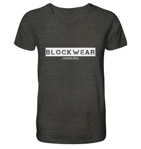N.O.S.W. BLOCK Shirt "BLOCKWEAR HAMBURG" Männer Organic V-Neck Shirt dunkelgrau