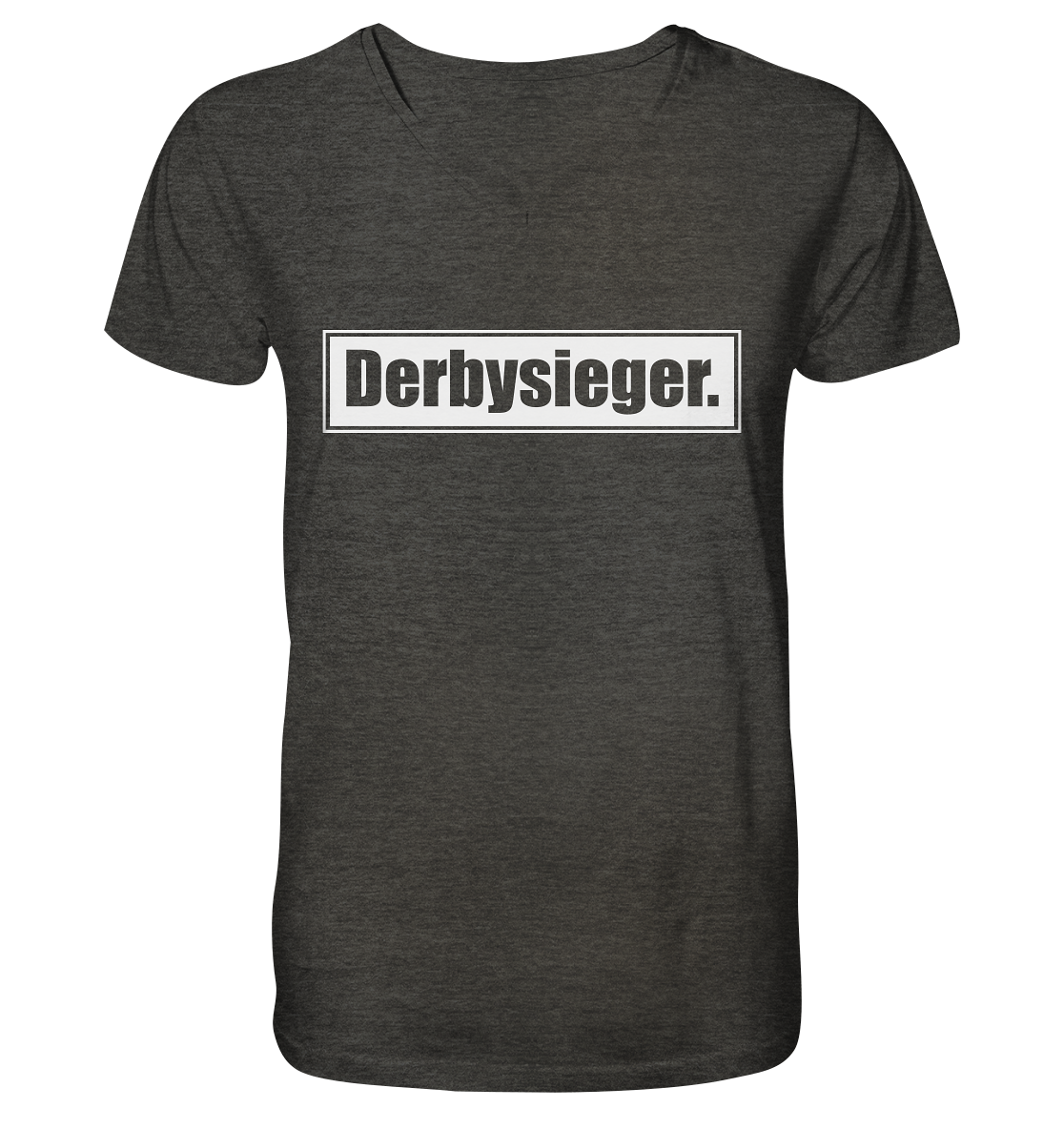 N.O.S.W. BLOCK Fanblock Shirt "Derbysieger." Männer Organic V-Neck T-Shirt dark heather grau