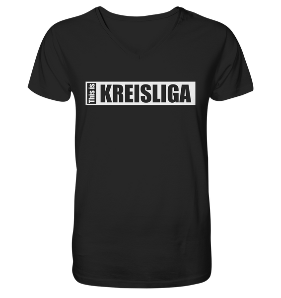 N.O.S.W. BLOCK Teamsport Shirt "THIS IS KREISLIGA" Männer Organic V-Neck T-Shirt schwarz