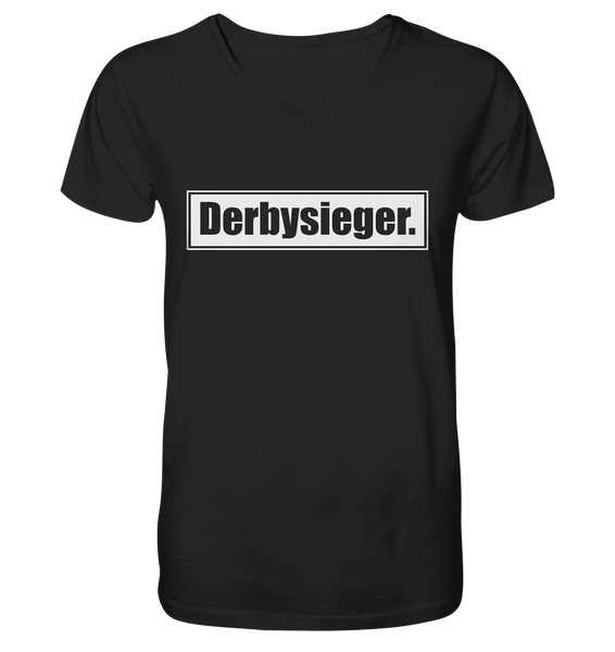 N.O.S.W. BLOCK Fanblock Shirt "Derbysieger." Männer Organic V-Neck T-Shirt schwarz