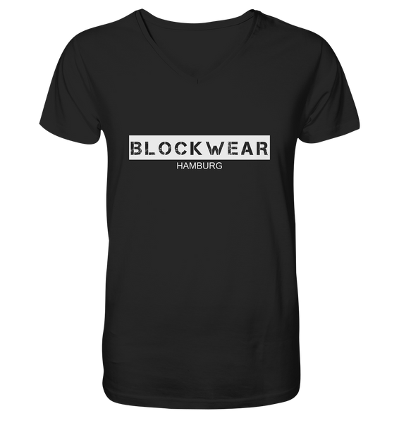 N.O.S.W. BLOCK Shirt "BLOCKWEAR HAMBURG" Männer Organic V-Neck Shirt schwarz
