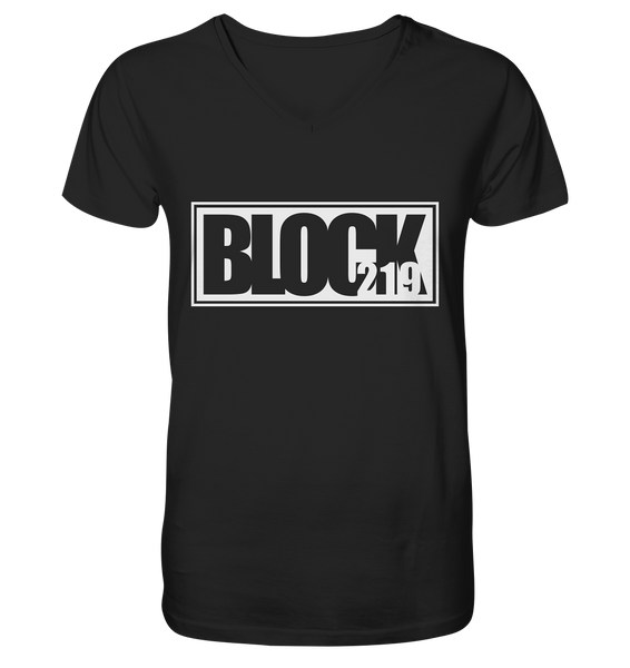 N.O.S.W. BLOCK Shirt "BLOCK219" Männer Organic V-Neck T-Shirt schwarz