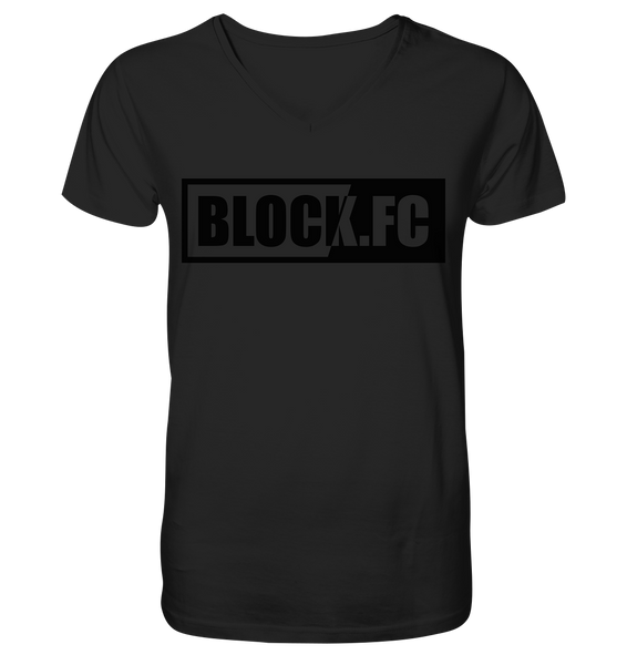 N.O.S.W. BLOCK Shirt "BLOCK.FC" Männer Organic V-Neck T-Shirt schwarz