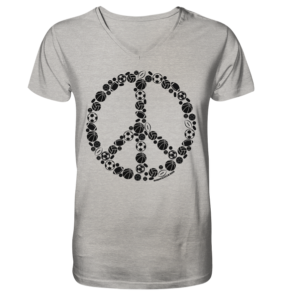 N.O.S.W. BLOCK Shirt "SPORTS FOR PEACE" Männer Organic T-Shirt heather grau