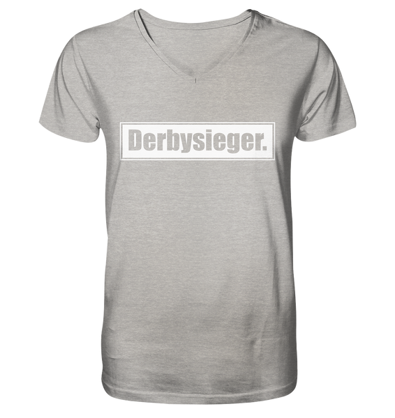 N.O.S.W. BLOCK Fanblock Shirt "Derbysieger." Männer Organic V-Neck T-Shirt heather grau