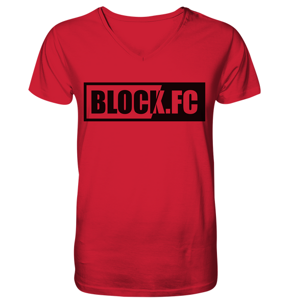 N.O.S.W. BLOCK Shirt "BLOCK.FC" Männer Organic V-Neck T-Shirt (85% Bio-Baumwolle, 15% recyceltes Polyester) - N.O.S.W. BLOCK