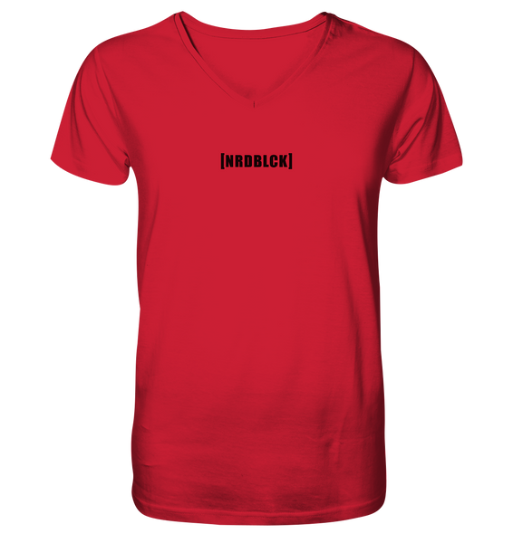 N.O.S.W. BLOCK Fanblock Shirt "[NRDBLCK]" Männer Organic V-Neck T-Shirt rot