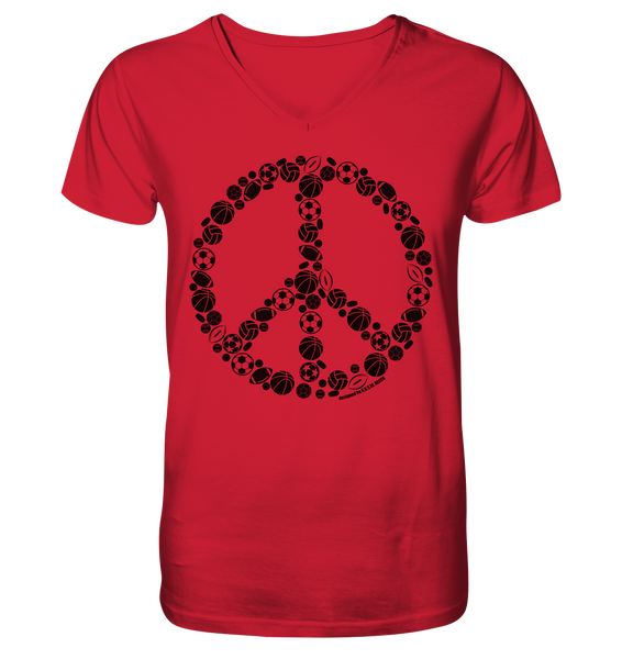 N.O.S.W. BLOCK Shirt "SPORTS FOR PEACE" Männer Organic T-Shirt rot