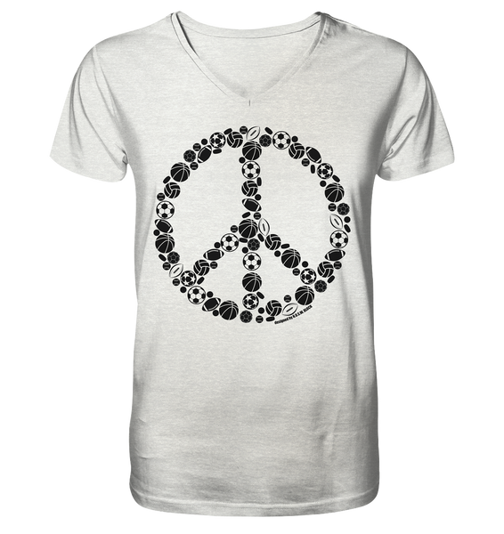 N.O.S.W. BLOCK Shirt "SPORTS FOR PEACE" Männer Organic T-Shirt creme heather grau