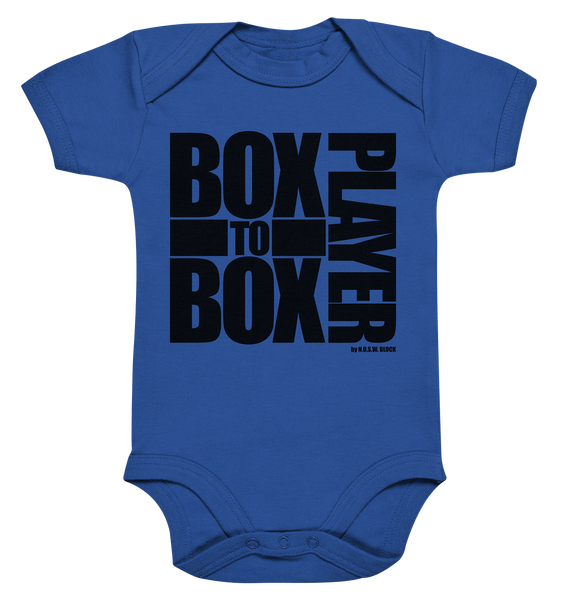 N.O.S.W. BLOCK Fanblock Body "BOX TO BOX PLAYER" Organic Baby Bodysuite cobalt blue organic