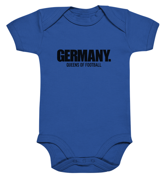 N.O.S.W: BLOCK Fanblock Body "GERMANY. QUEENS OF FOOTBALL" Organic Baby Bodysuite cobalt blue organic