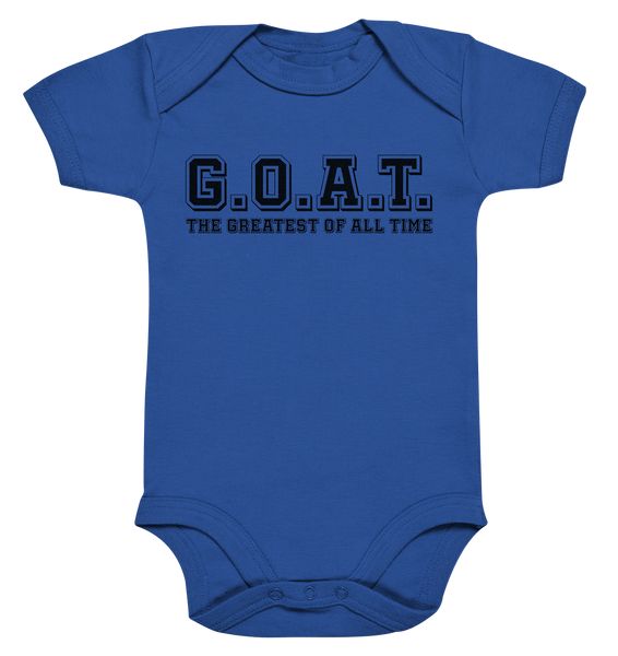 N.O.S.W. BLOCK Teamsport Body "G.O.A.T." Organic Baby Bodysuite cobalt blue organic