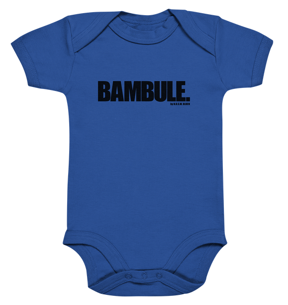 N.O.S.W. BLOCK Fanblock Body "BAMBULE." Organic Baby Bodysuite cobalt blue organic