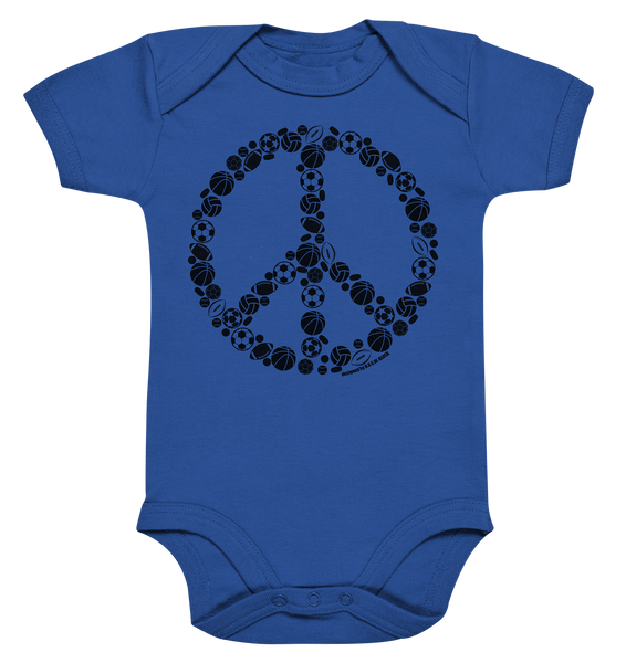 N.O.S.W. BLOCK Body "SPORTS FOR PEACE" Organic Baby Bodysuite cobalt blue organic