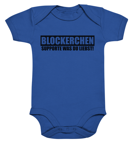 N.O.S.W. BLOCK Fanblock Body "BLOCKERCHEN" Organic Baby Bodysuite cobalt blue organic