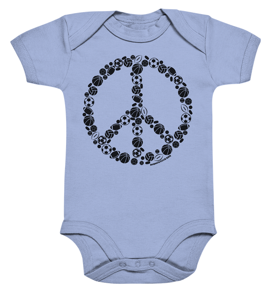 N.O.S.W. BLOCK Body "SPORTS FOR PEACE" Organic Baby Bodysuite dusty blue