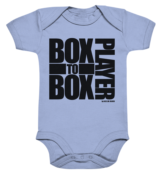 N.O.S.W. BLOCK Fanblock Body "BOX TO BOX PLAYER" Organic Baby Bodysuite dusty blue