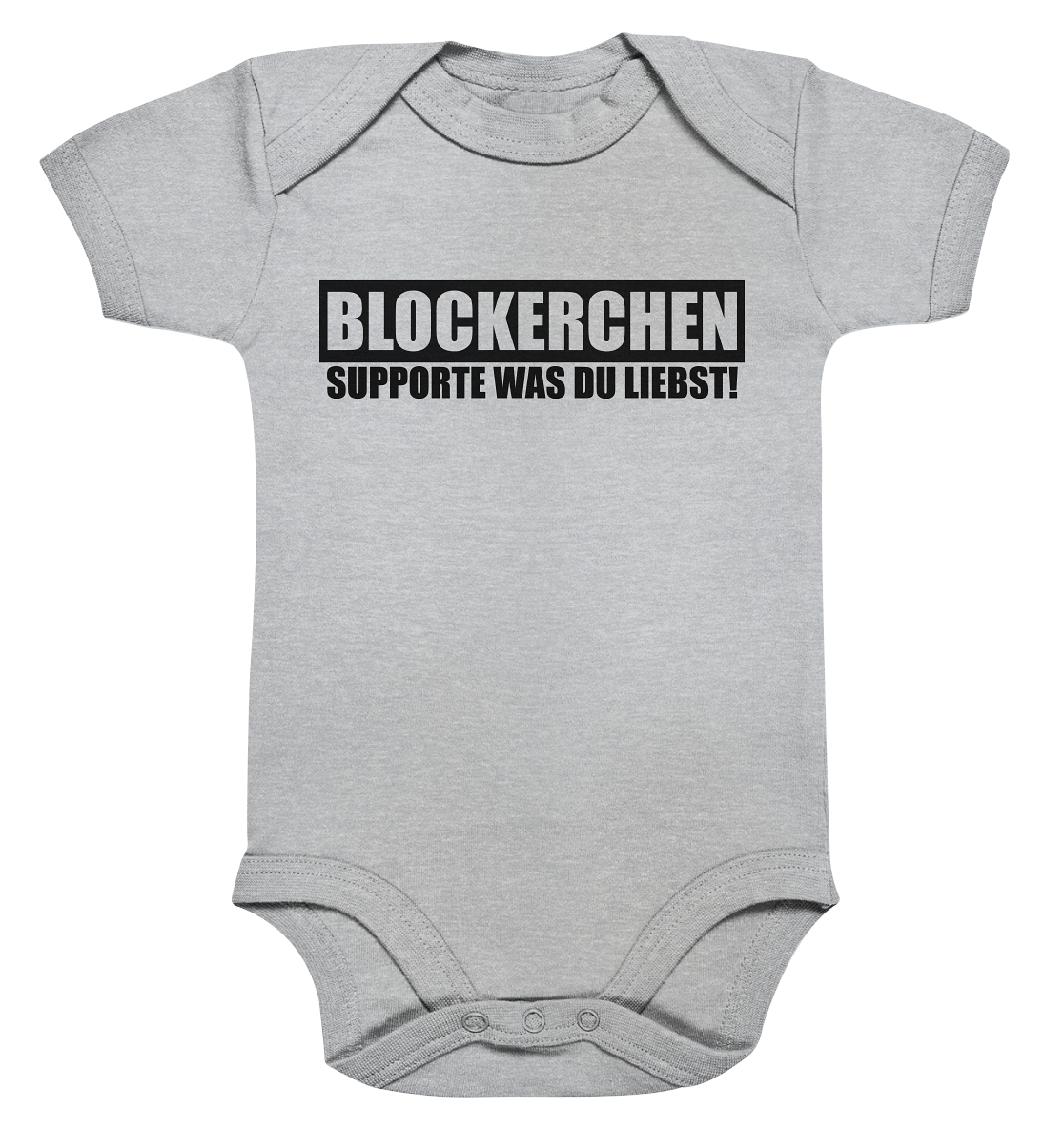 N.O.S.W. BLOCK Fanblock Body "BLOCKERCHEN" Organic Baby Bodysuite hather grau