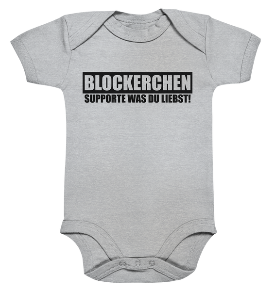 N.O.S.W. BLOCK Fanblock Body "BLOCKERCHEN" Organic Baby Bodysuite hather grau