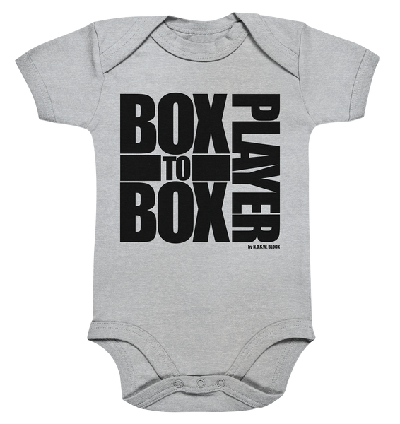 N.O.S.W. BLOCK Fanblock Body "BOX TO BOX PLAYER" Organic Baby Bodysuite heather grau