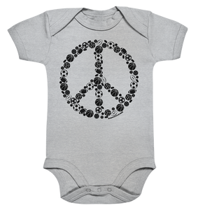 N.O.S.W. BLOCK Body "SPORTS FOR PEACE" Organic Baby Bodysuite heather grau
