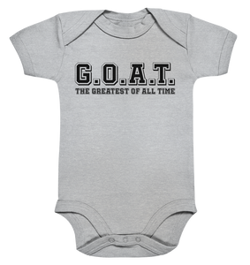 N.O.S.W. BLOCK Teamsport Body "G.O.A.T." Organic Baby Bodysuite heather grau