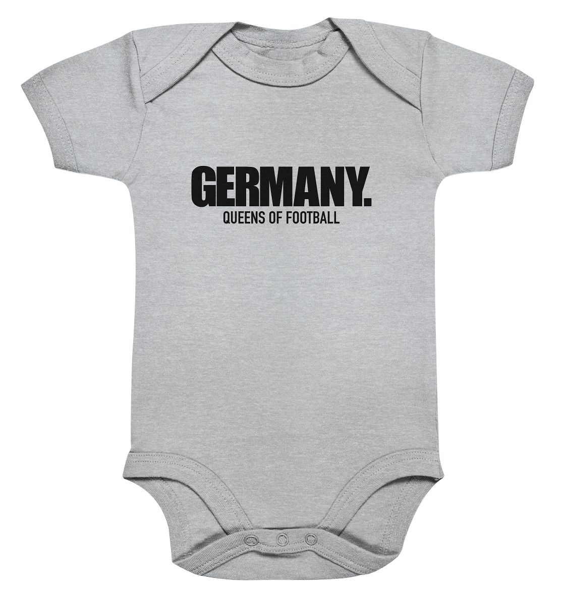 N.O.S.W: BLOCK Fanblock Body "GERMANY. QUEENS OF FOOTBALL" Organic Baby Bodysuite heather grau